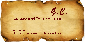 Gelencsér Cirilla névjegykártya